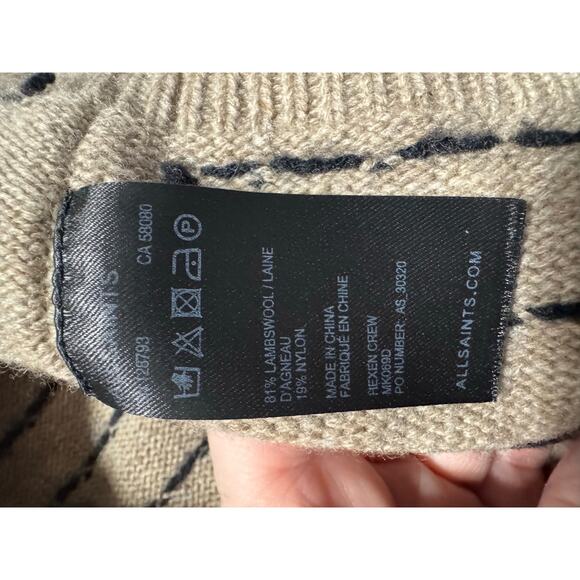 ALLSAINTS Hexen Dot Lambswool Blend Sweater Size Large - Picture 5 of 6